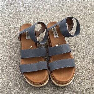 Steve Madden Blue and Tan Sandals